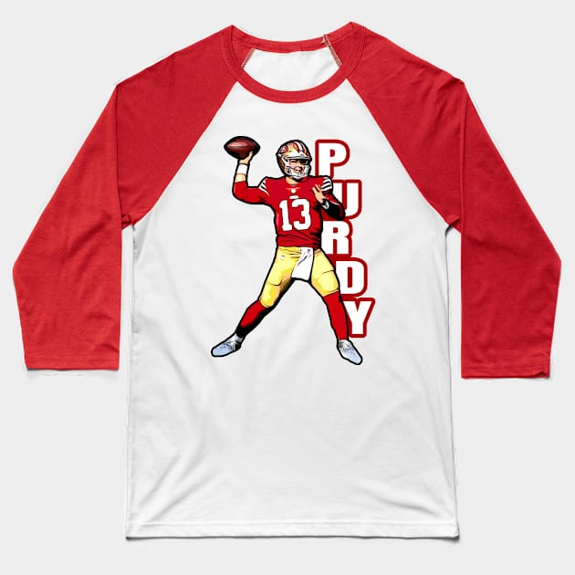 49ers Purdy 13 Baseball T-Shirt by Gamers Gear